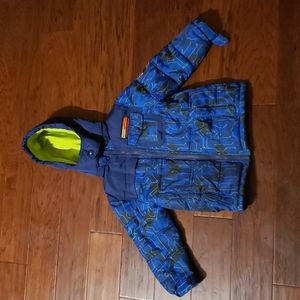 Boys Weatherproof Coat, Blue,/Green, Size 5/6